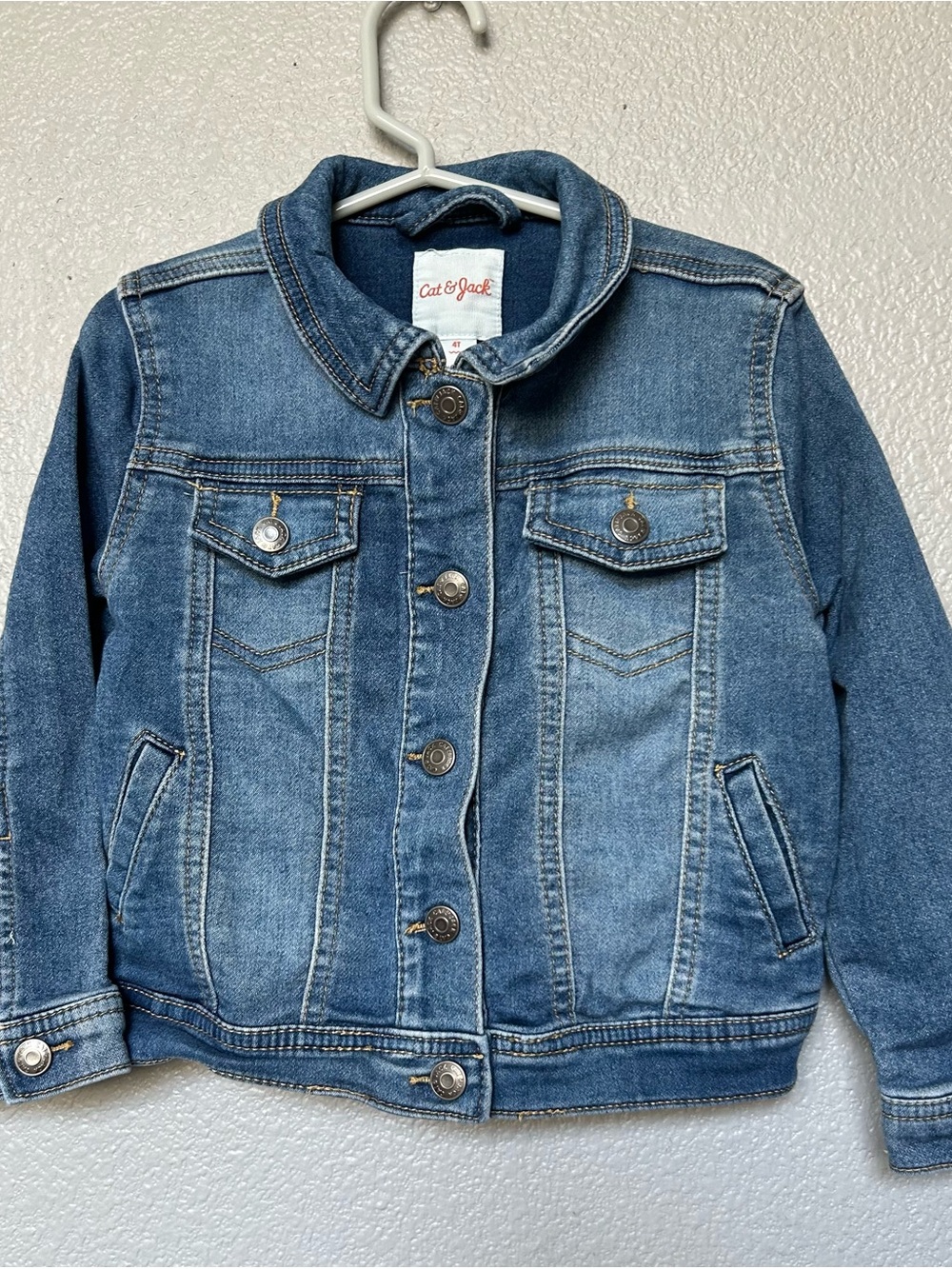 Cat & Jack Girls Denim Button-Up Jacket in Blue